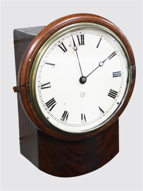 A Regency drop dial wall timepiece, 13in.